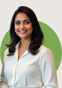 Ai-Driven Creation of a Business Women Wearing white Shirt and having a confident expression and smile on her face